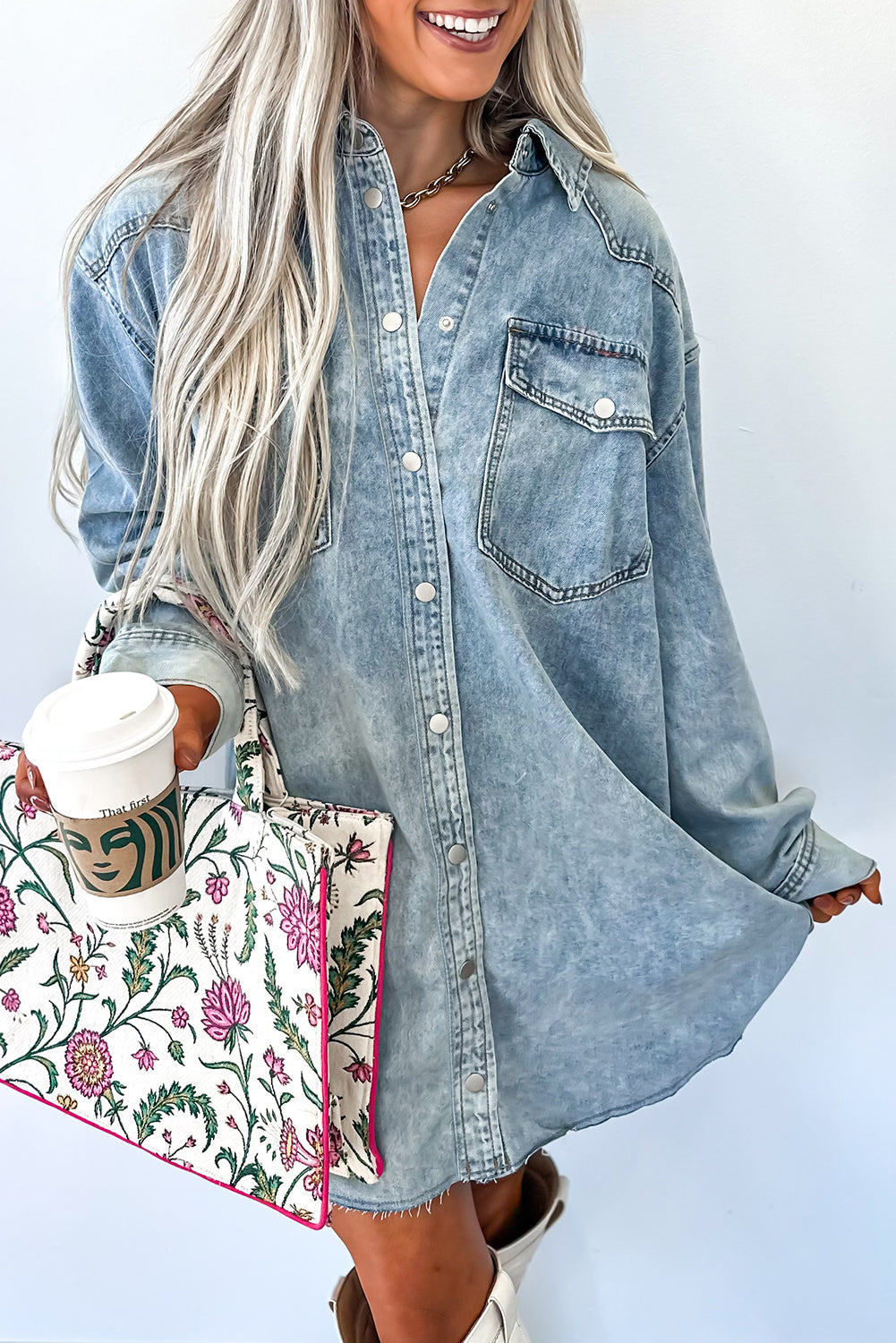 blue denim dress