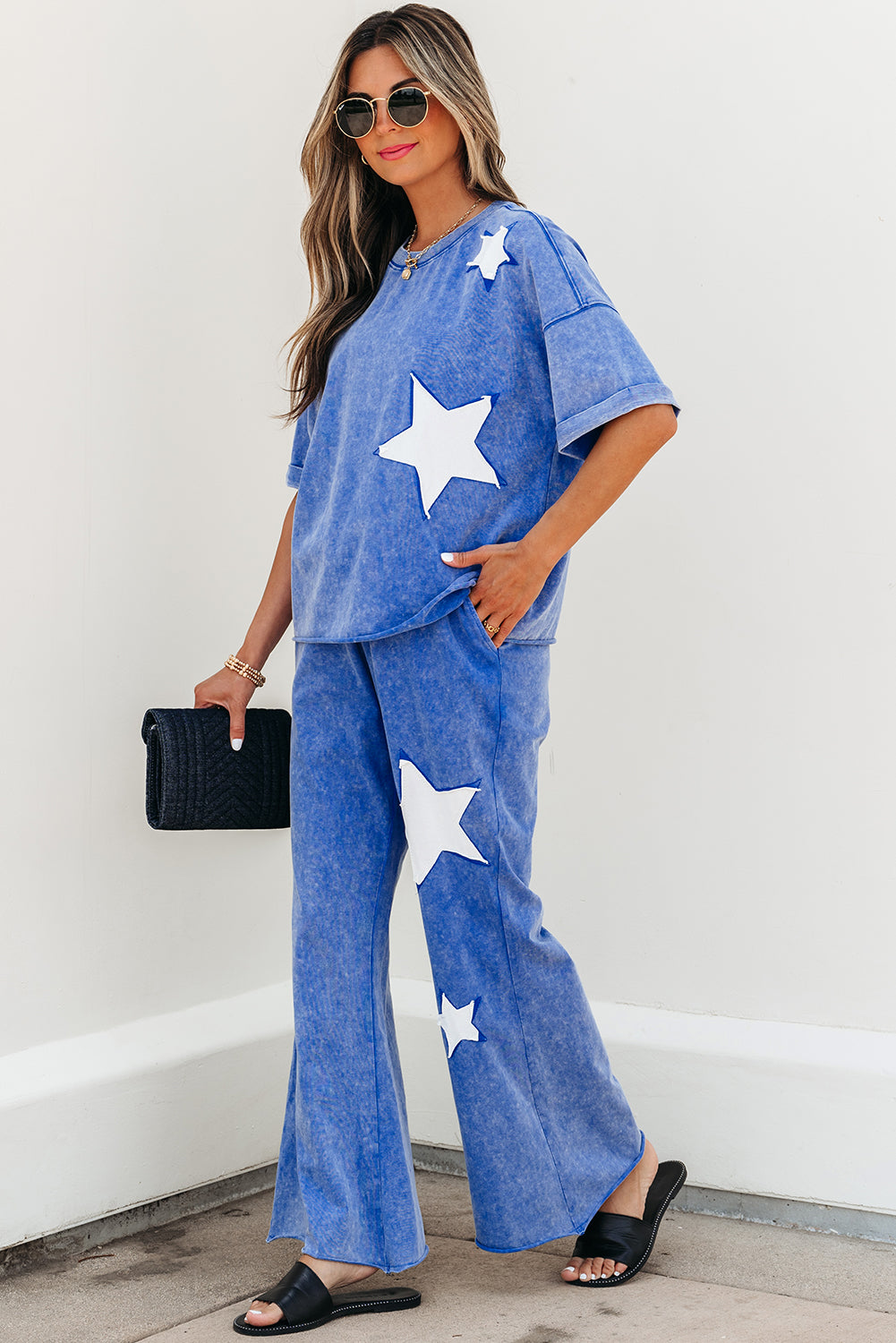 blue pants set