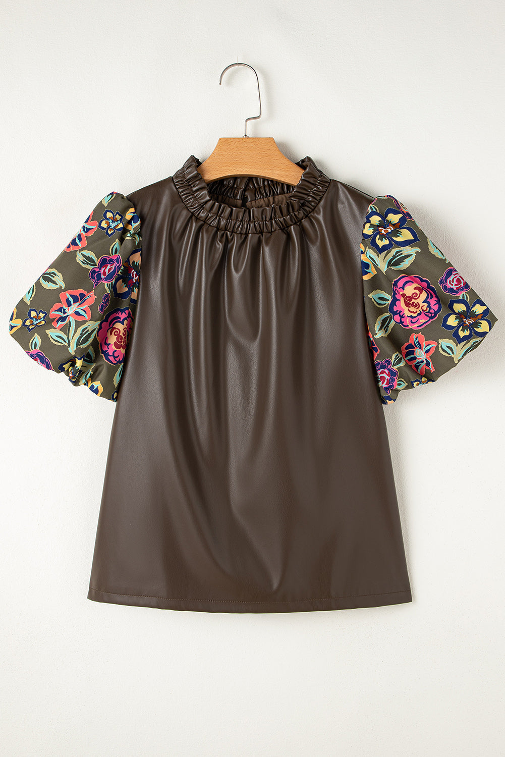 floral puff sleeve top