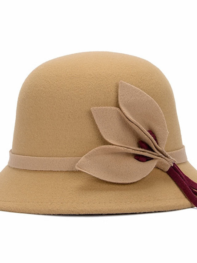 Women's Hat Fedora Hat Black Wine Fuchsia Outdoor Dailywear Holiday Floral Flower Portable Windproof Comfort - LuckyFash™