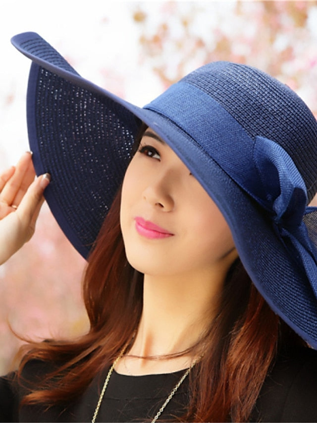 Women's Party Hat Party Street Holiday Bow Solid Colored Light Blue Beige Hat White Pink Fall Winter Spring - LuckyFash™