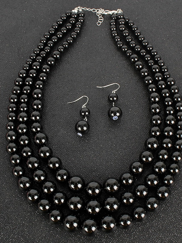Women's necklace Chic & Modern Party Pure Color Jewelry Sets / Imitation Pearl / White / Red / Purple / Fall - LuckyFash™