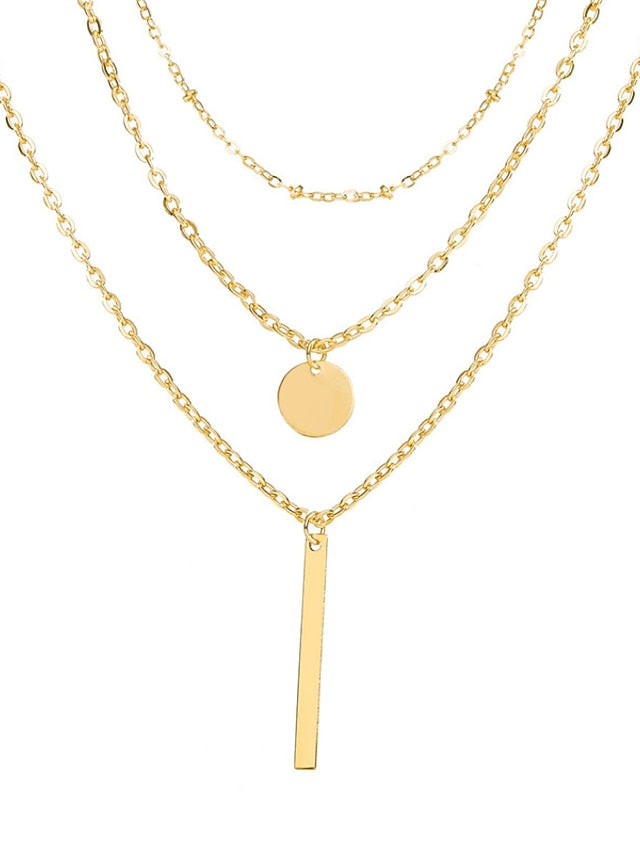 Women's necklace Chic & Modern Street Geometry Necklaces / 3 Layered Necklace / Dailywear / Spring / Summer / Fall / Winter - LuckyFash™