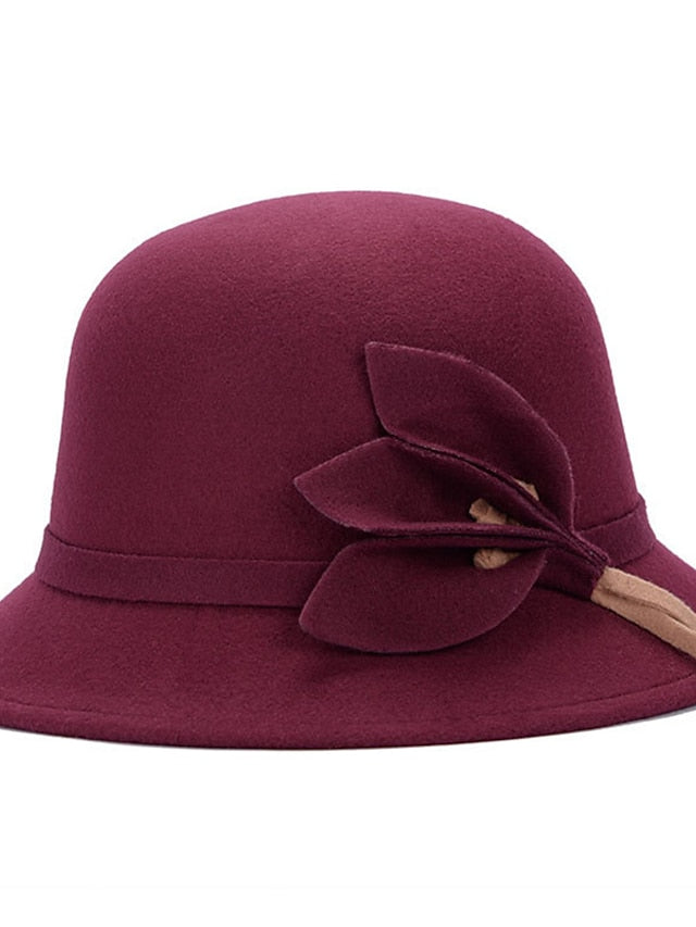 Women's Hat Fedora Hat Black Wine Fuchsia Outdoor Dailywear Holiday Floral Flower Portable Windproof Comfort - LuckyFash™