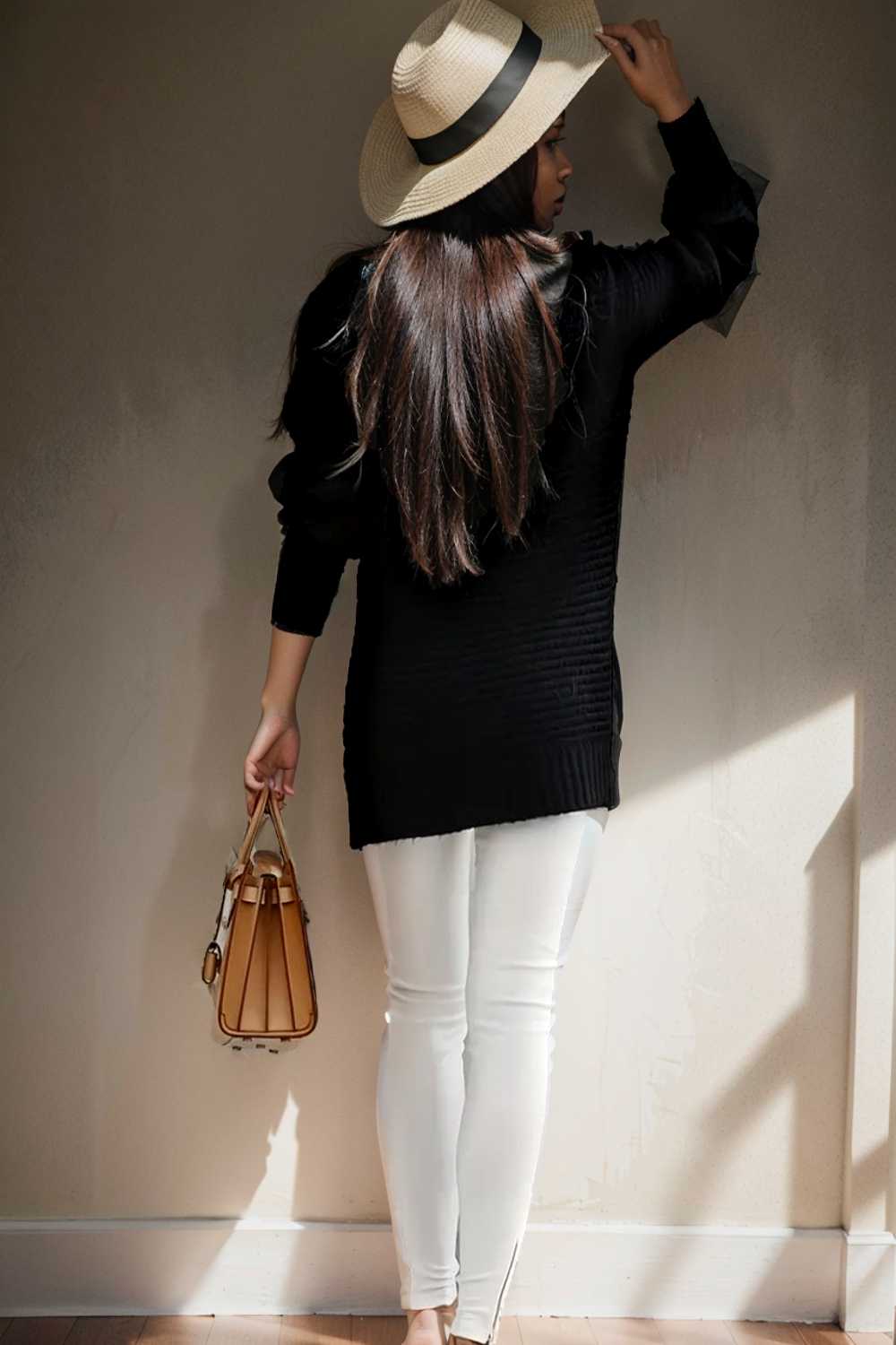 casual chunky knit mock neck long sleeve split pullover sweater 107461