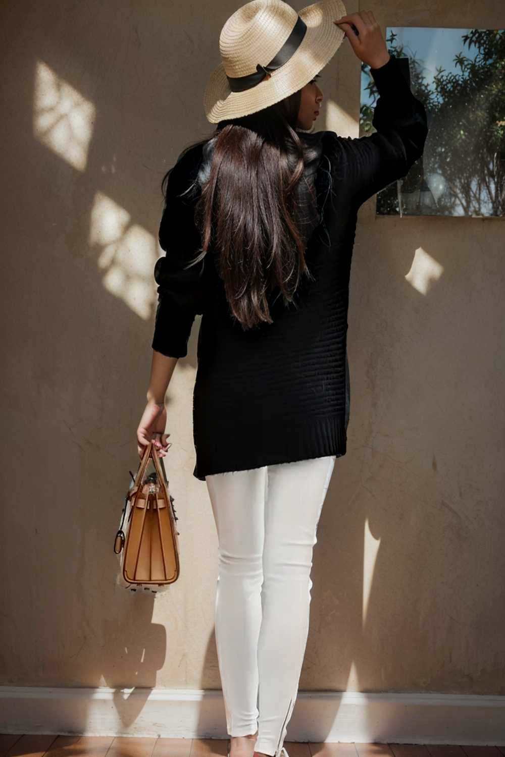 casual chunky knit mock neck long sleeve split pullover sweater 107457