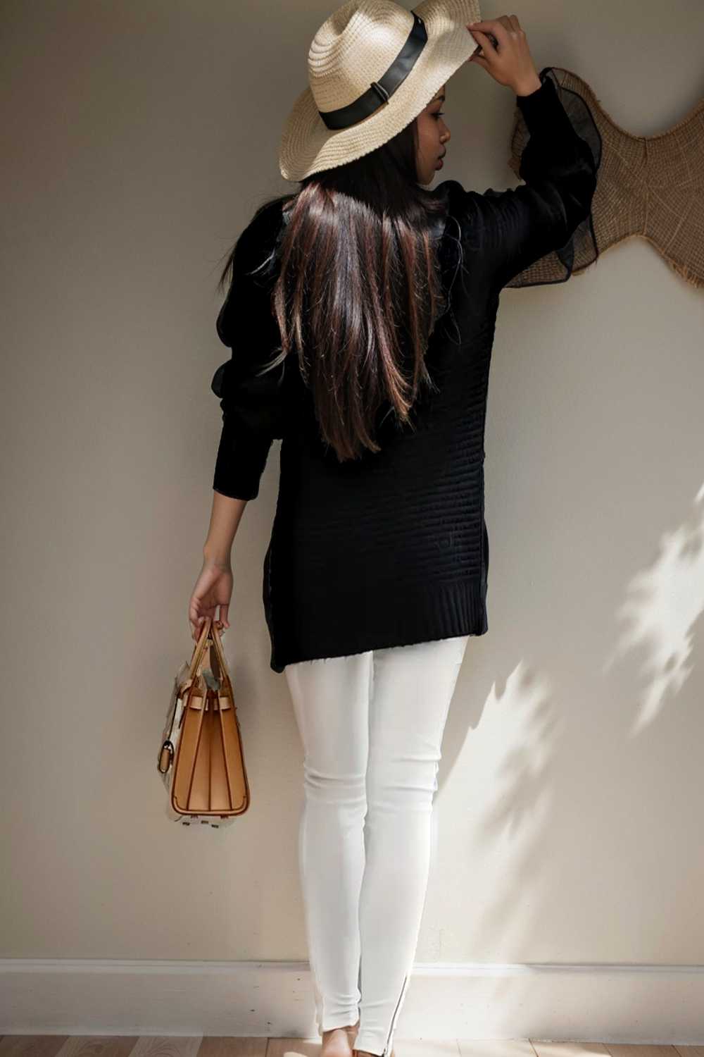 casual chunky knit mock neck long sleeve split pullover sweater 107454