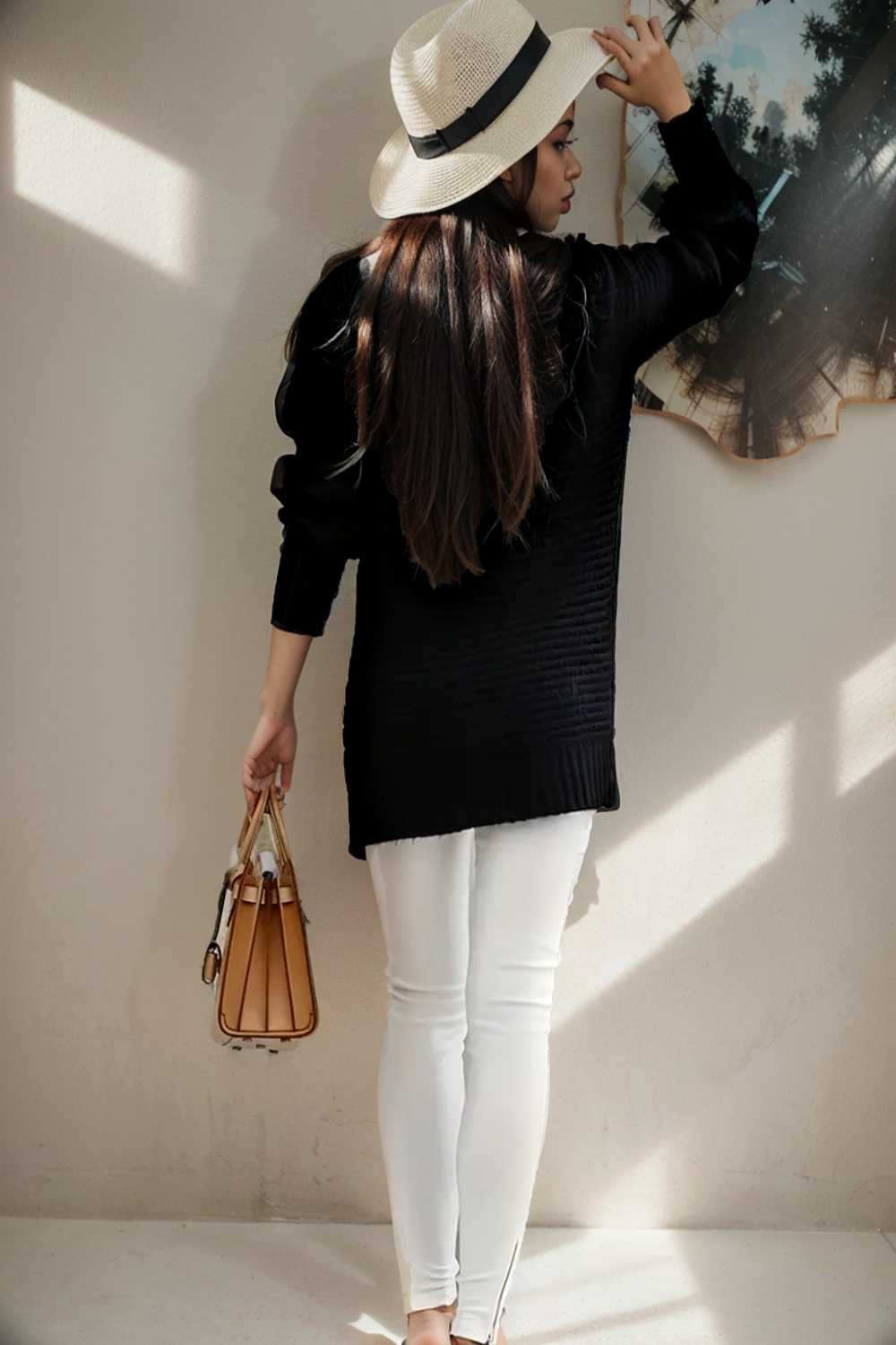 casual chunky knit mock neck long sleeve split pullover sweater 107453