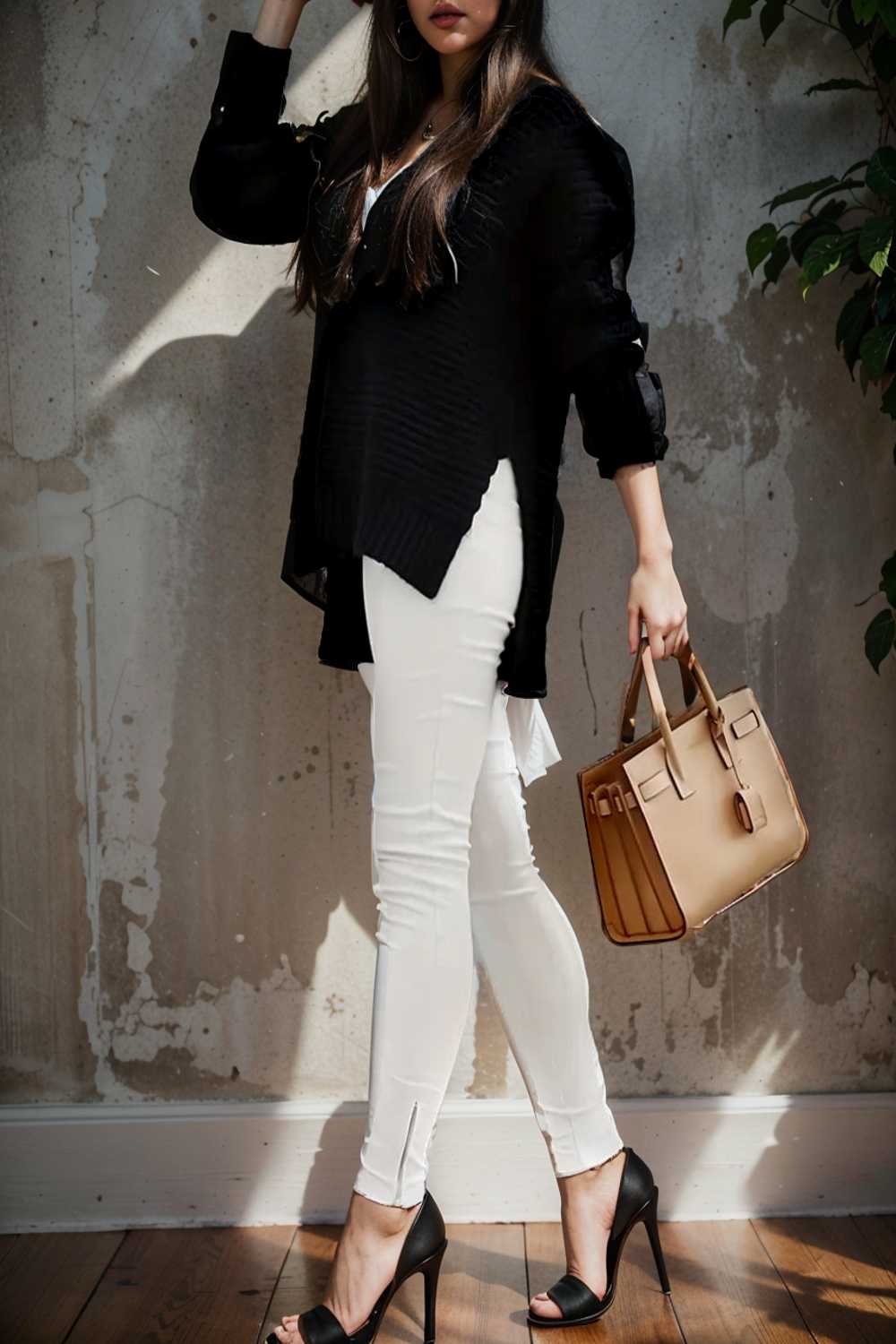 casual chunky knit mock neck long sleeve split pullover sweater 107441
