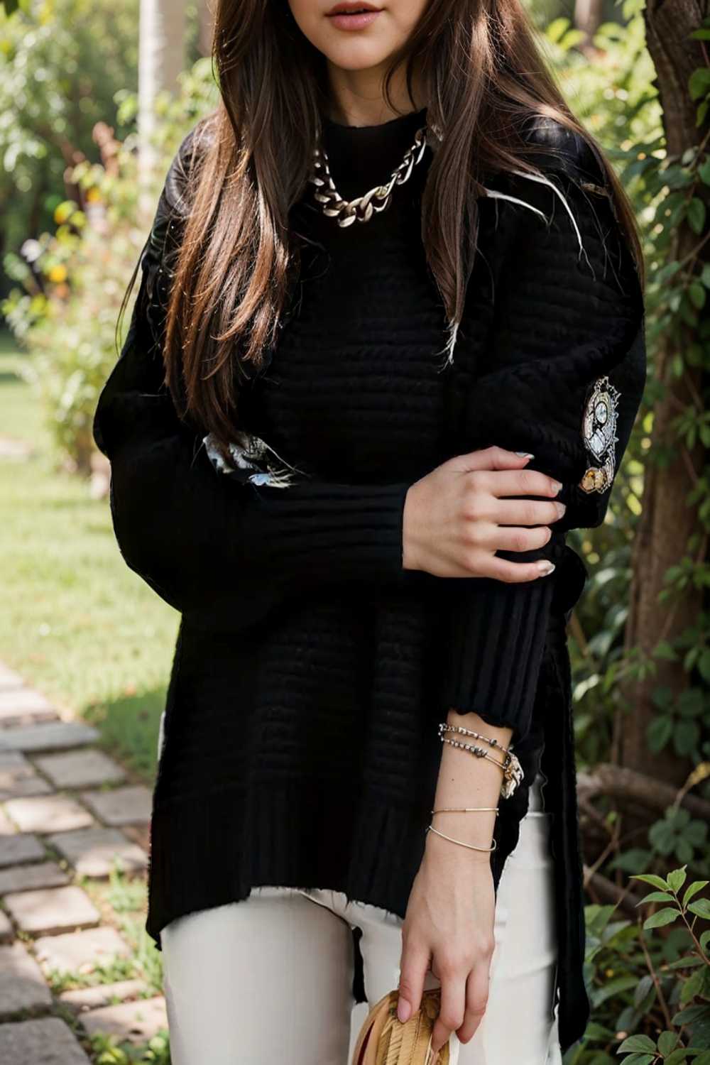 casual chunky knit mock neck long sleeve split pullover sweater 107420