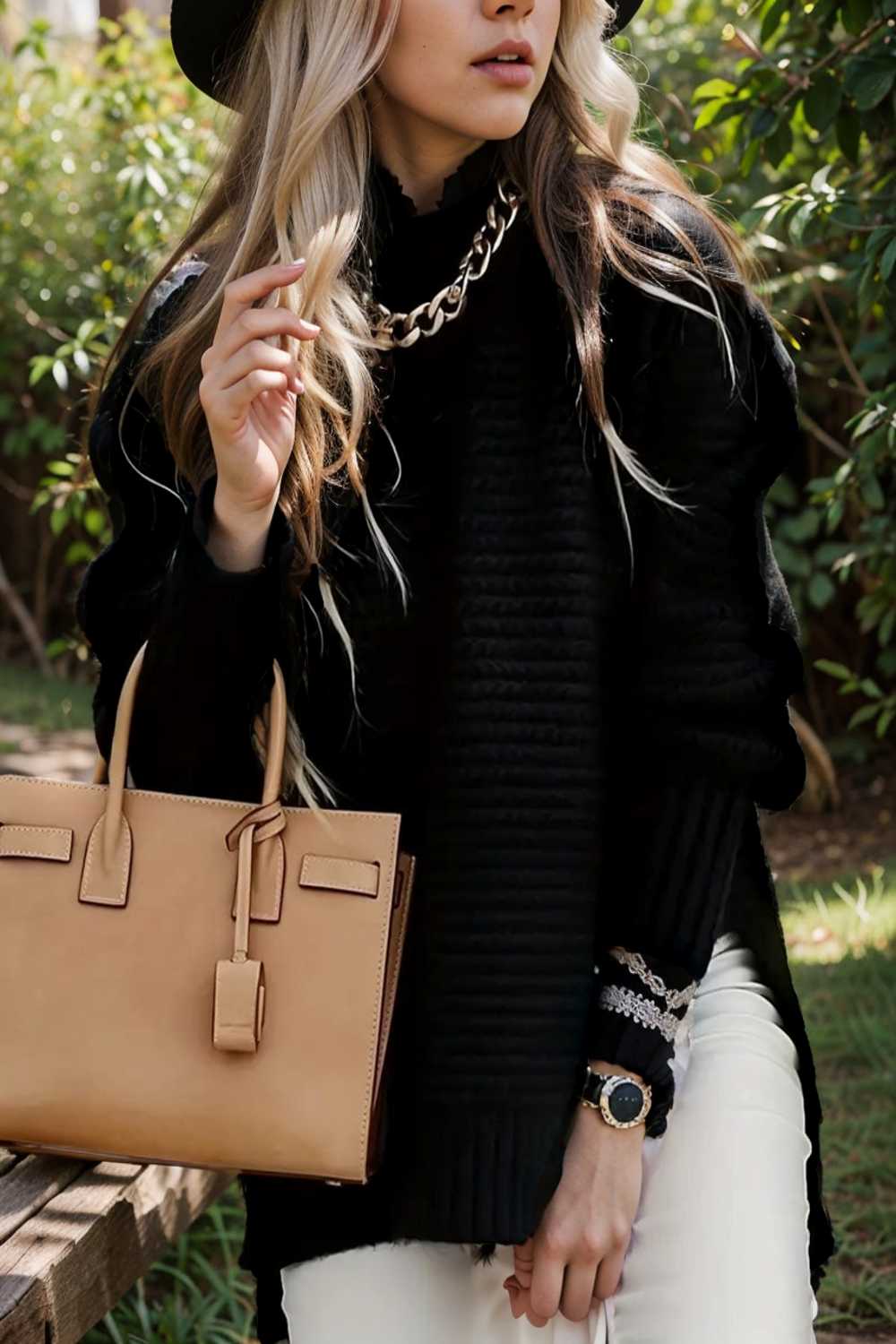casual chunky knit mock neck long sleeve split pullover sweater 112580