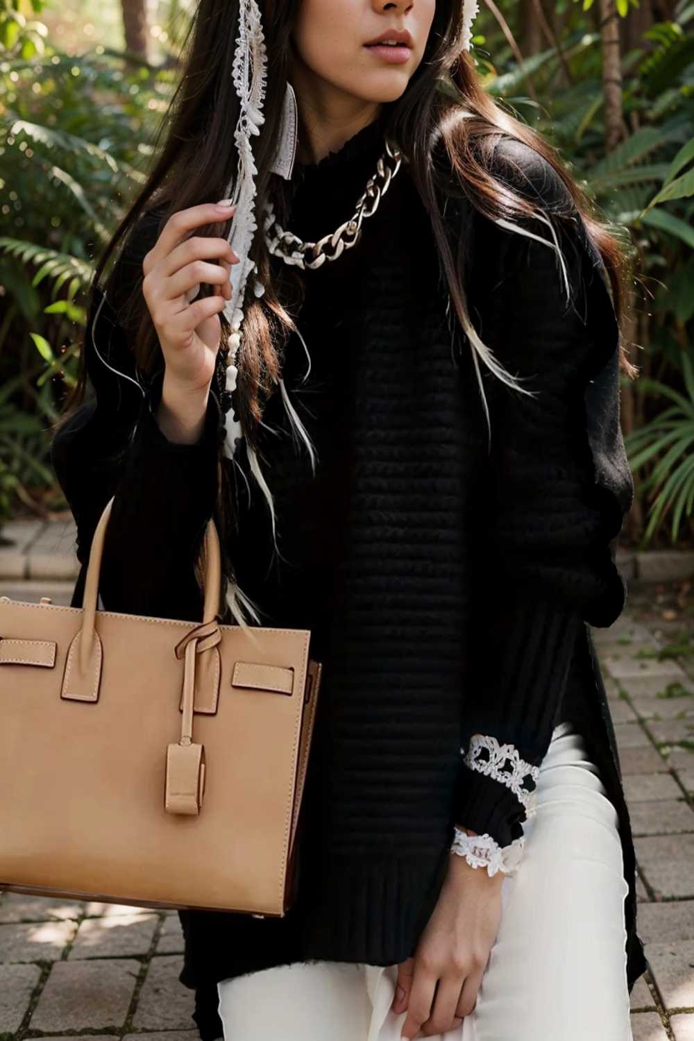 casual chunky knit mock neck long sleeve split pullover sweater 112578