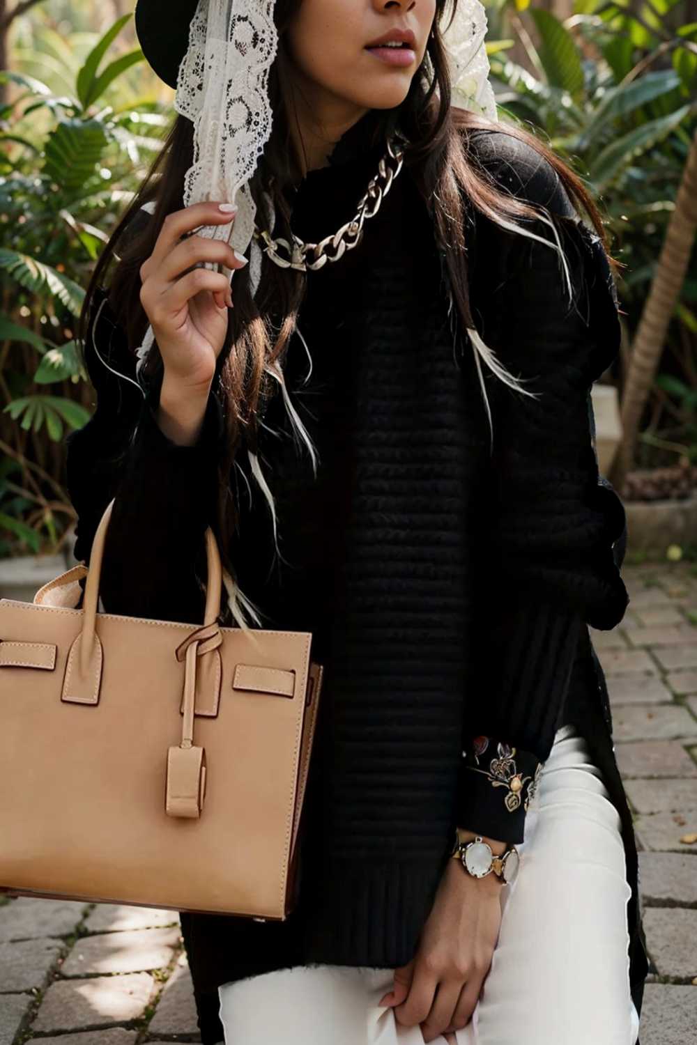 casual chunky knit mock neck long sleeve split pullover sweater 112577
