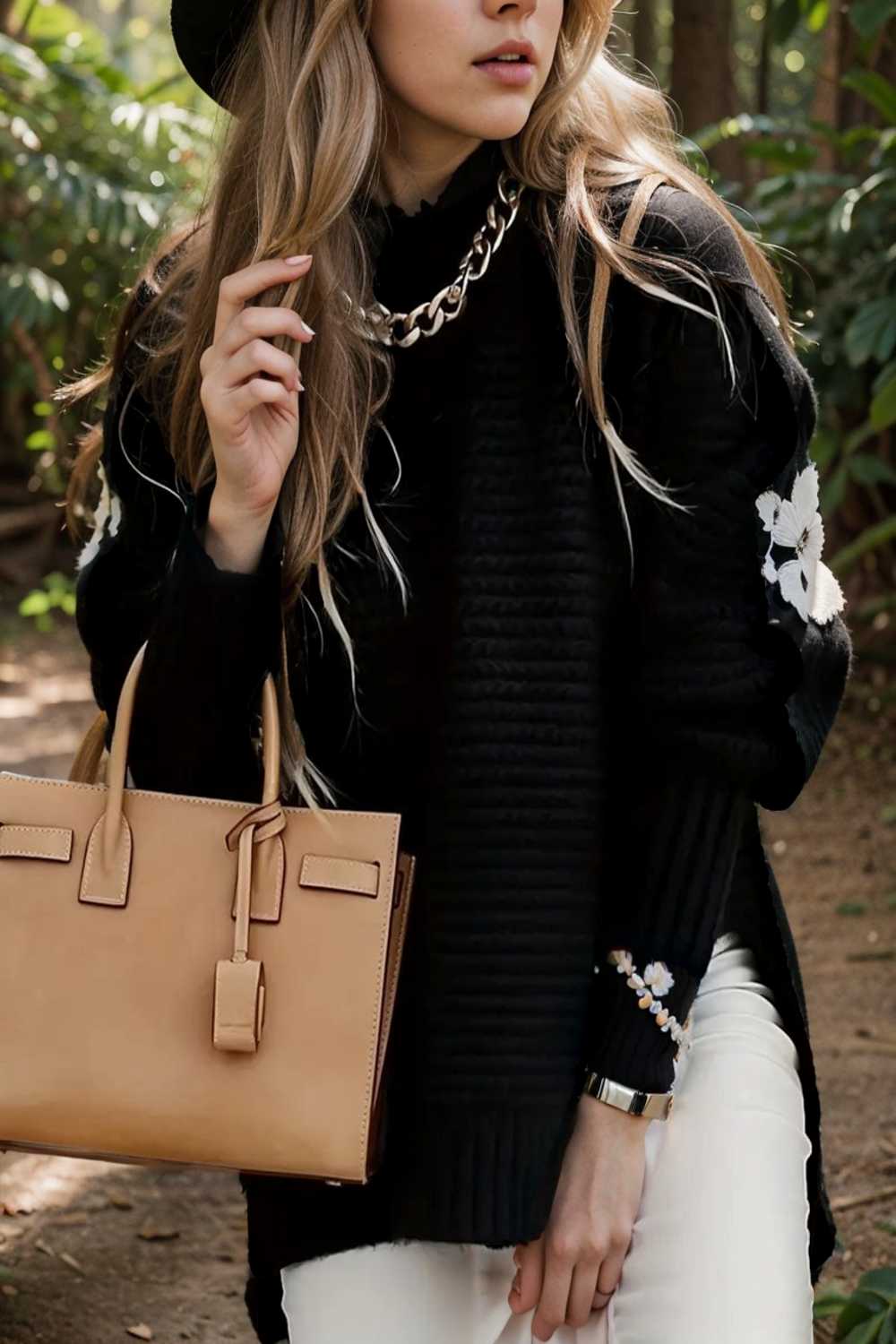 casual chunky knit mock neck long sleeve split pullover sweater 112576