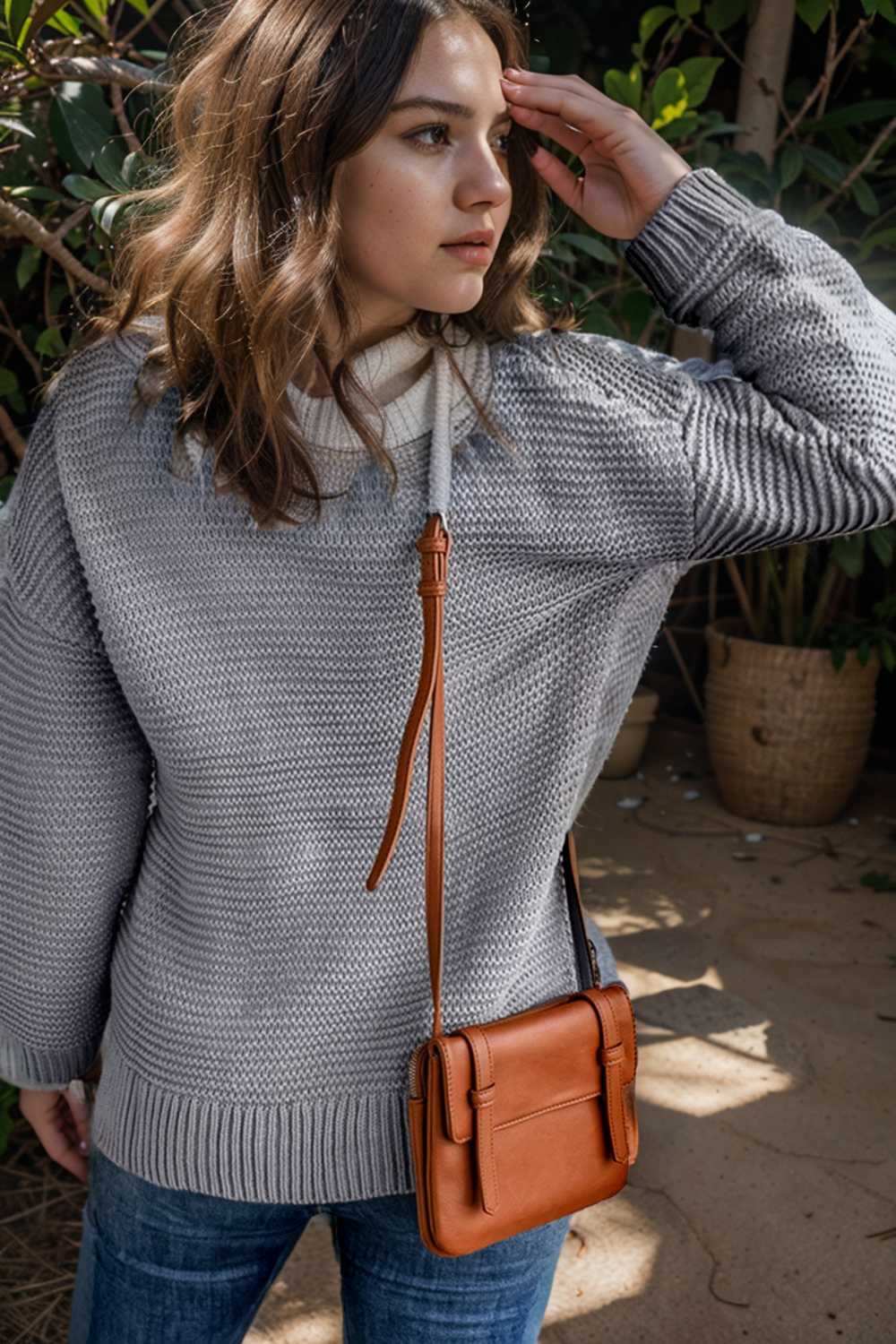 casual chunky knit mock neck long sleeve split pullover sweater 112520