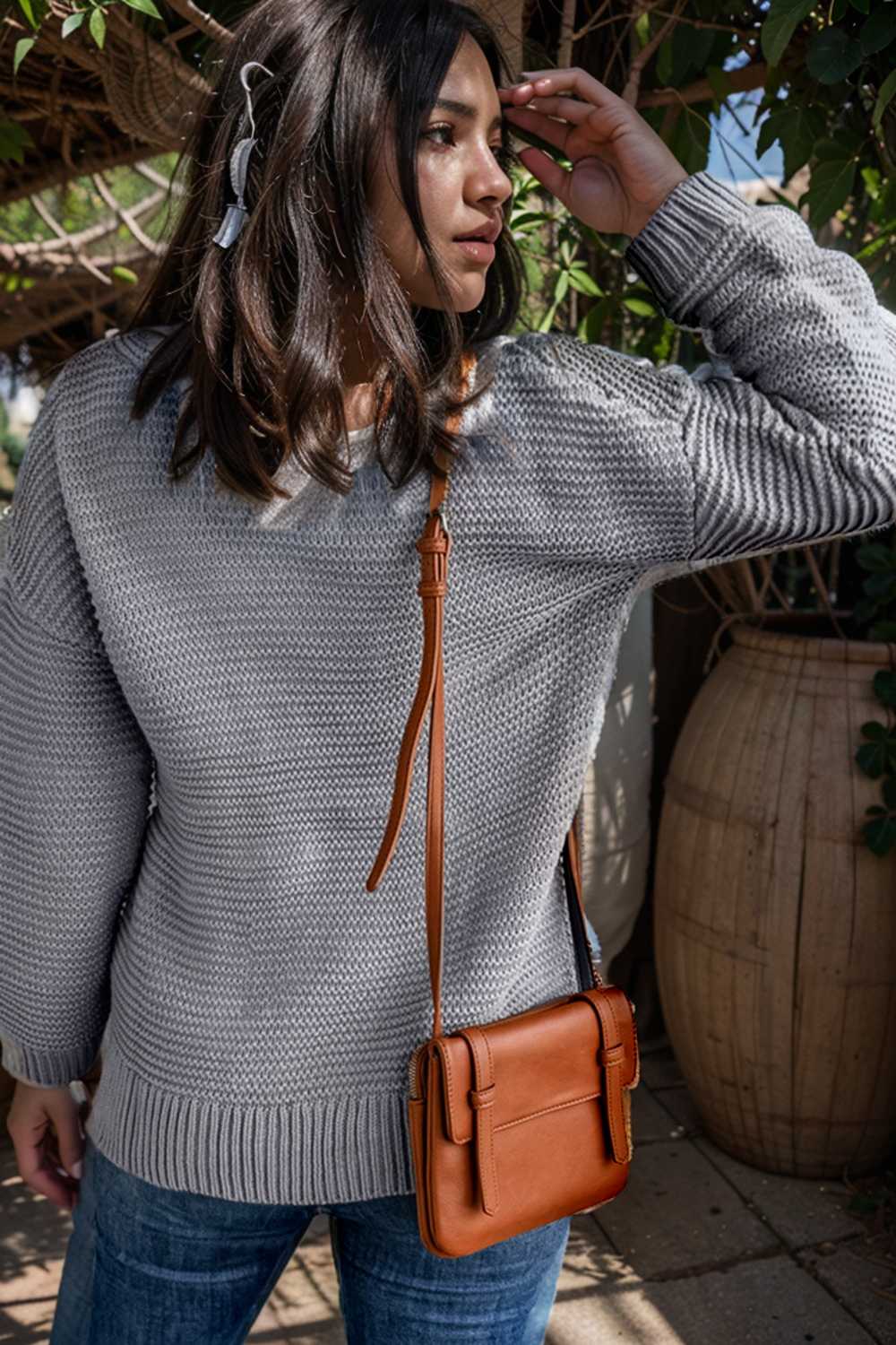 casual chunky knit mock neck long sleeve split pullover sweater 112519