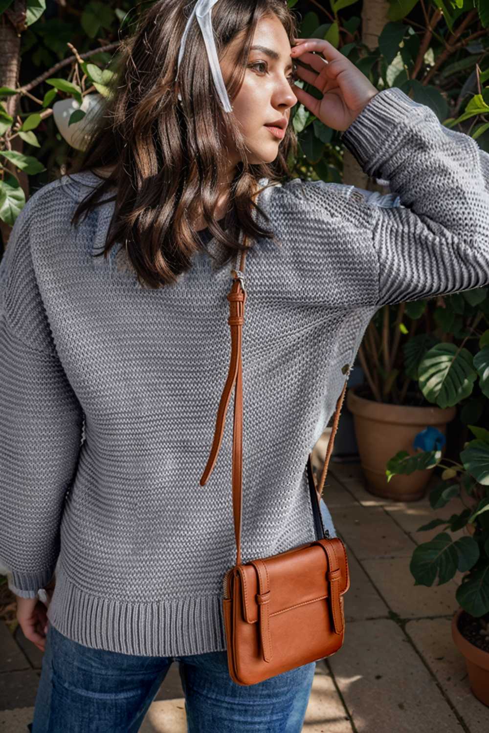 casual chunky knit mock neck long sleeve split pullover sweater 112518