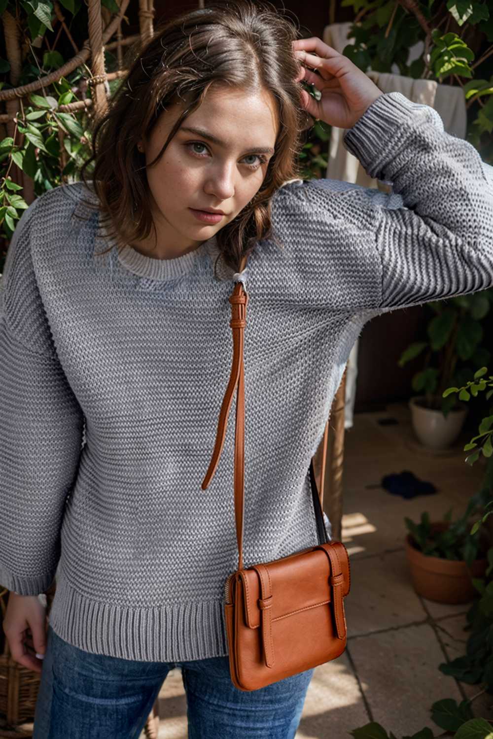 casual chunky knit mock neck long sleeve split pullover sweater 112514