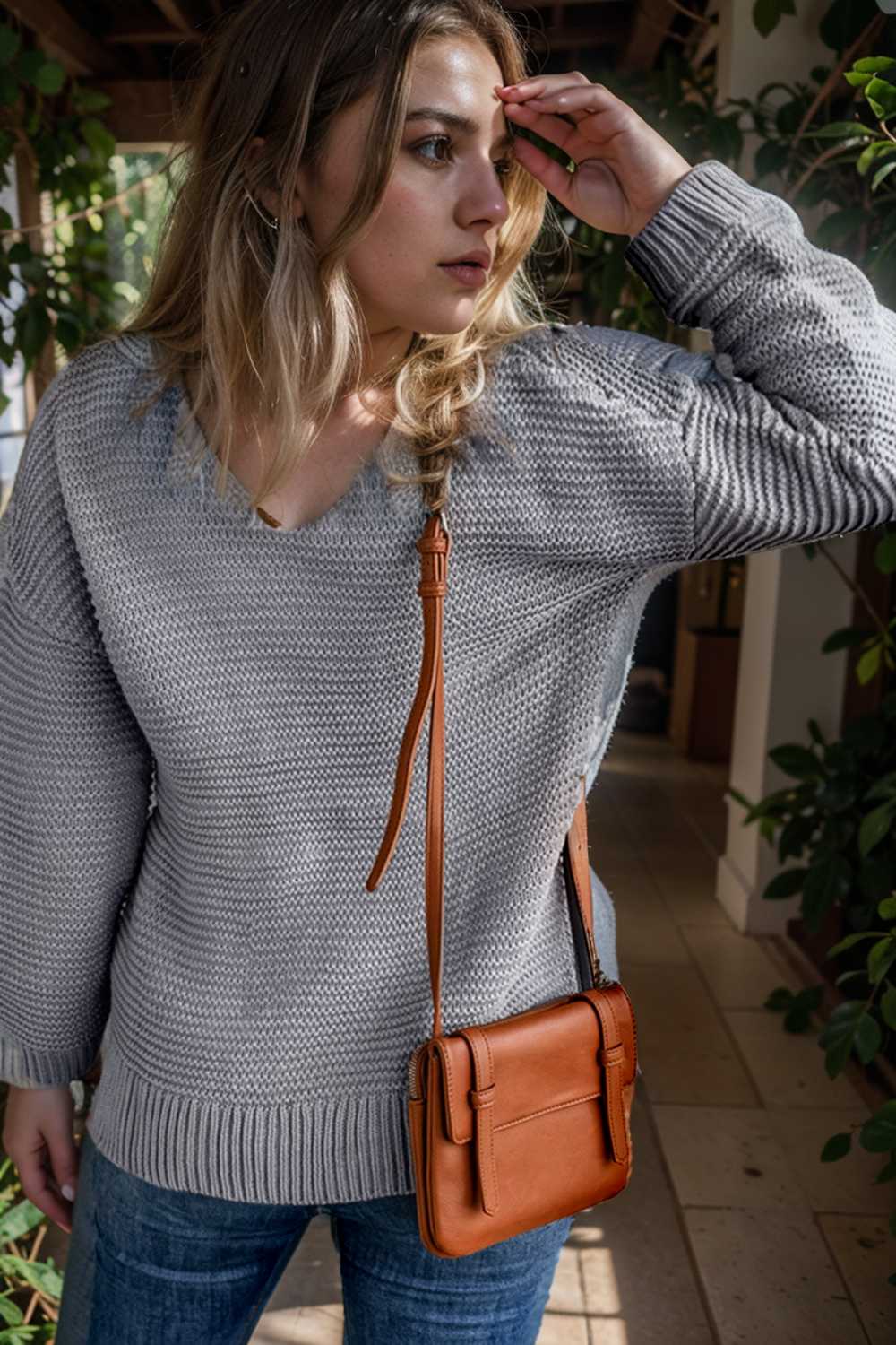 casual chunky knit mock neck long sleeve split pullover sweater 112513