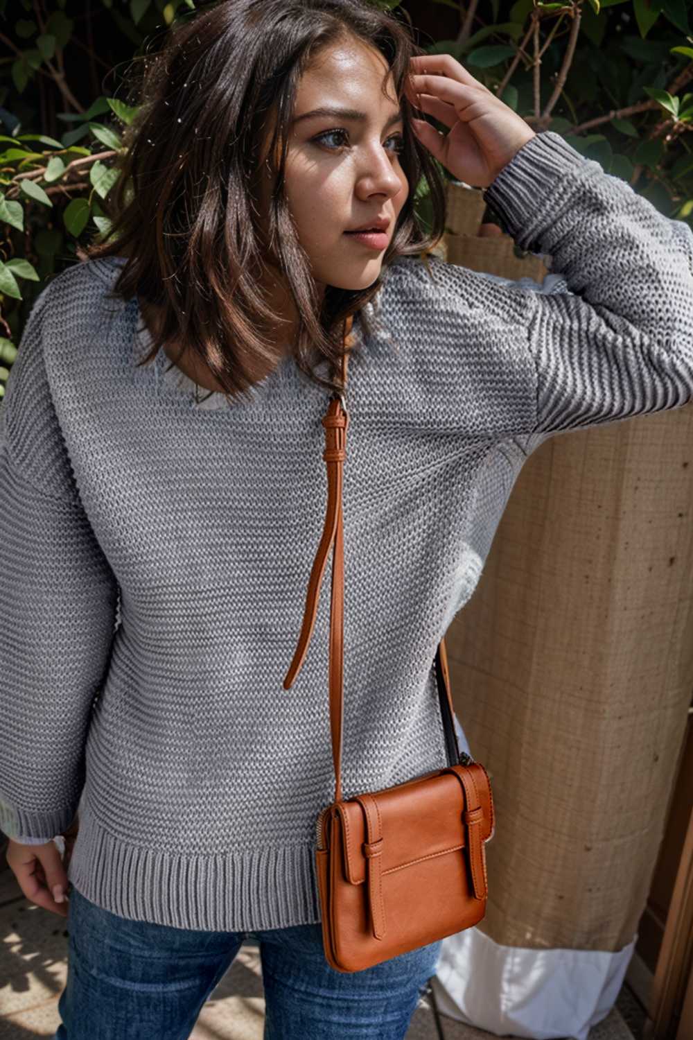 casual chunky knit mock neck long sleeve split pullover sweater 106013