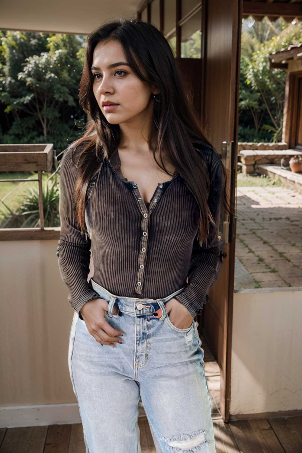 casual zip cardigan long sleeve knit hoodie shirt drop shoulder v neck closed jewel 107199