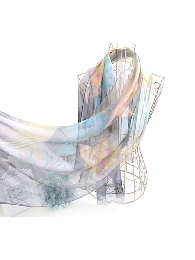 Women's Chiffon Scarf Party Red Scarf Tie Dye / Purple / Fall / Winter / Spring / Summer - LuckyFash™