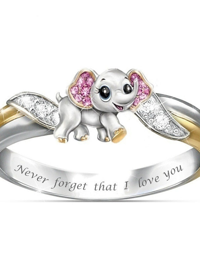 cute unicorn ring women girls engraved statement rings mother daughter cz rhinestone birthstone love jewelry gift - LuckyFash™