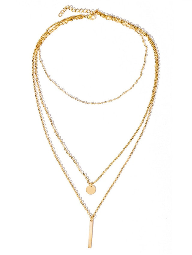 Women's necklace Chic & Modern Street Geometry Necklaces / 3 Layered Necklace / Dailywear / Spring / Summer / Fall / Winter - LuckyFash™