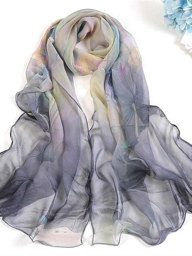 Women's Chiffon Scarf Party Red Scarf Tie Dye / Purple / Fall / Winter / Spring / Summer - LuckyFash™