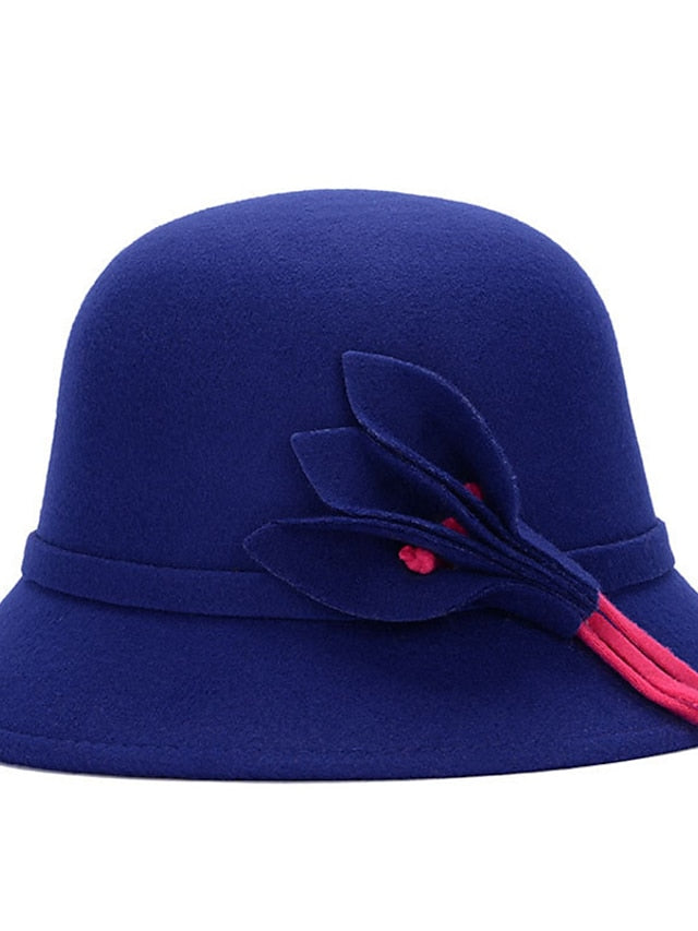 Women's Hat Fedora Hat Black Wine Fuchsia Outdoor Dailywear Holiday Floral Flower Portable Windproof Comfort - LuckyFash™