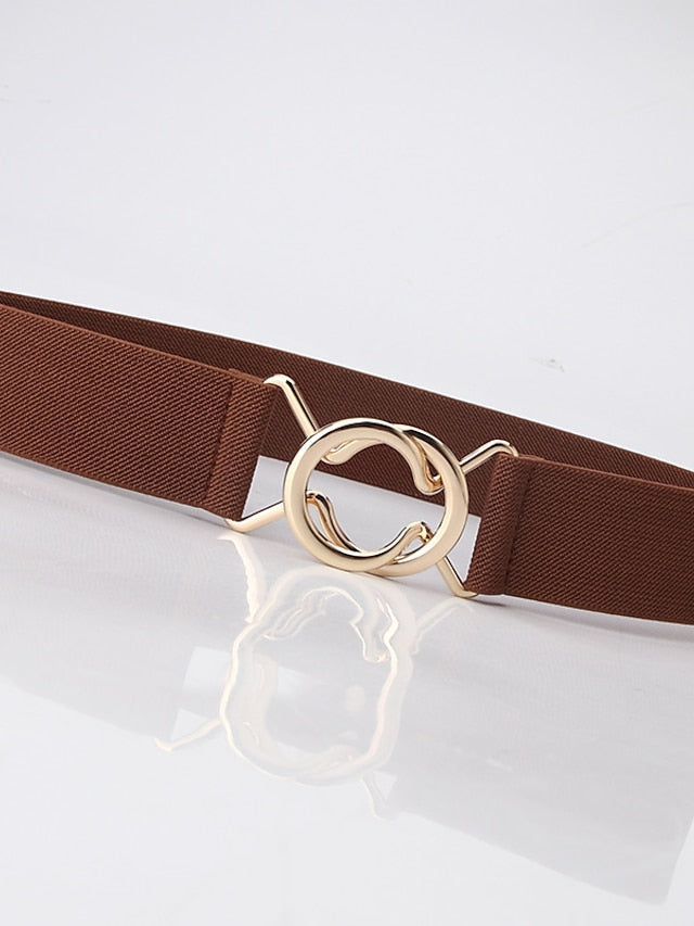 Women's Belt Alloy White Black Gray Pink Camel Wide Belt Outdoor Dailywear Daily Holiday Pure Color / Spring / Summer / Fall / Winter / Coffee - LuckyFash™