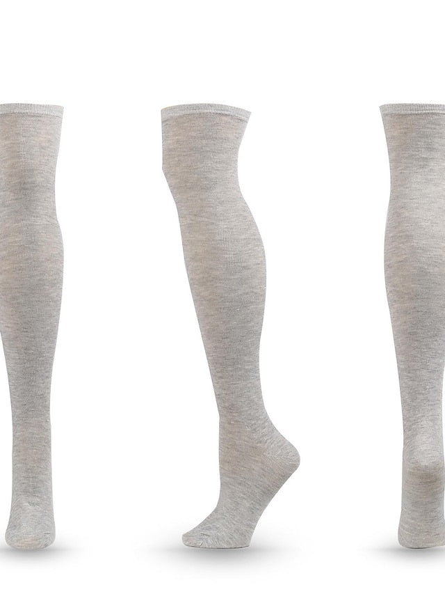 Women's Knee High Socks Outdoor Home Daily Solid Color Polyester Spandex Basic Classic Warm Casual 1 Pair - LuckyFash™