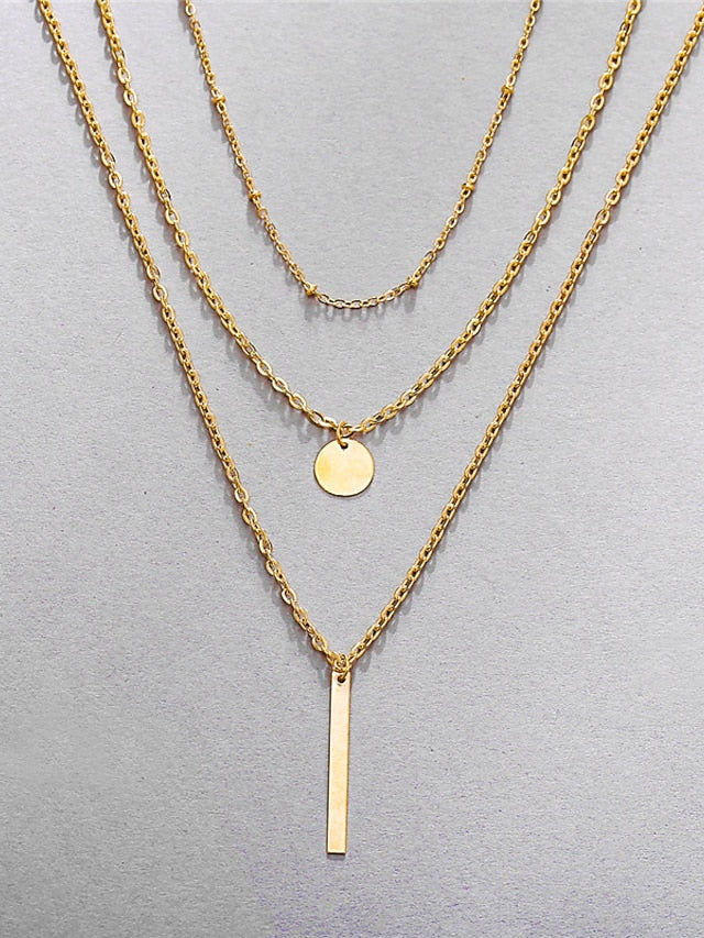 Women's necklace Chic & Modern Street Geometry Necklaces / 3 Layered Necklace / Dailywear / Spring / Summer / Fall / Winter - LuckyFash™