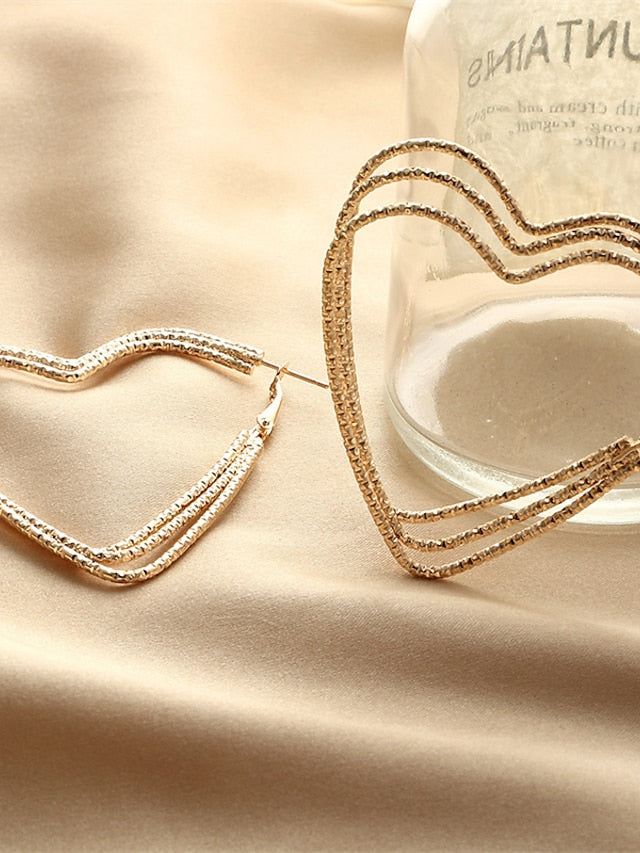 Women's Earrings Chic & Modern Party Heart Earring / Party Evening / Gold / Fall / Winter / Spring - LuckyFash™