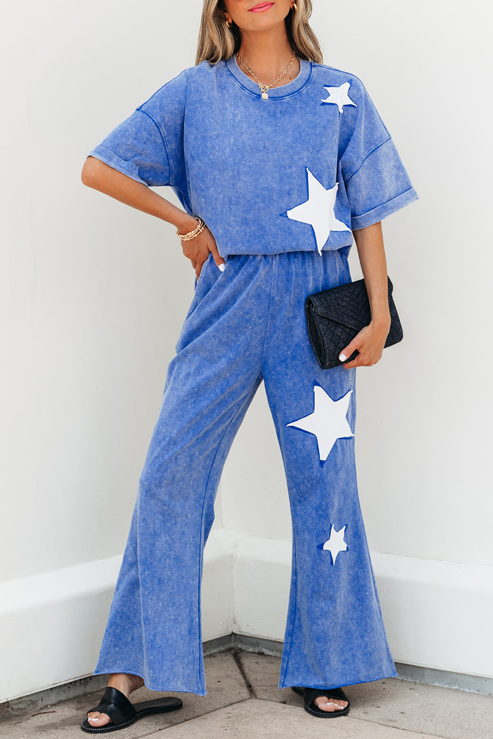 blue pants set
