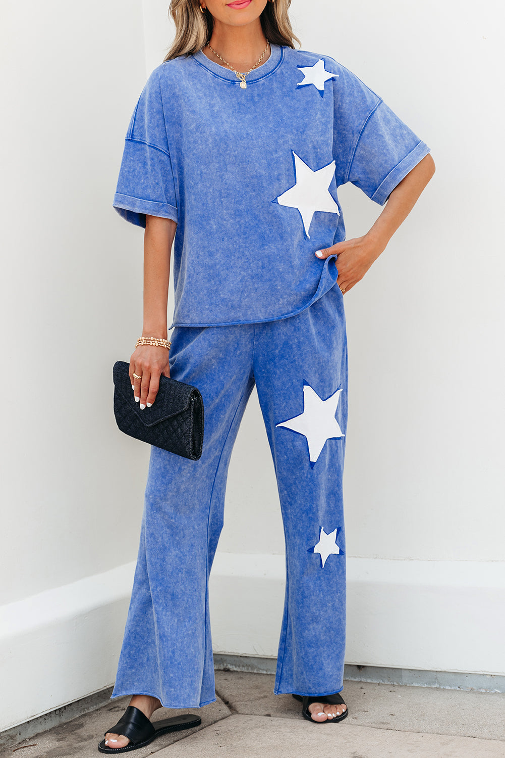 blue pants set