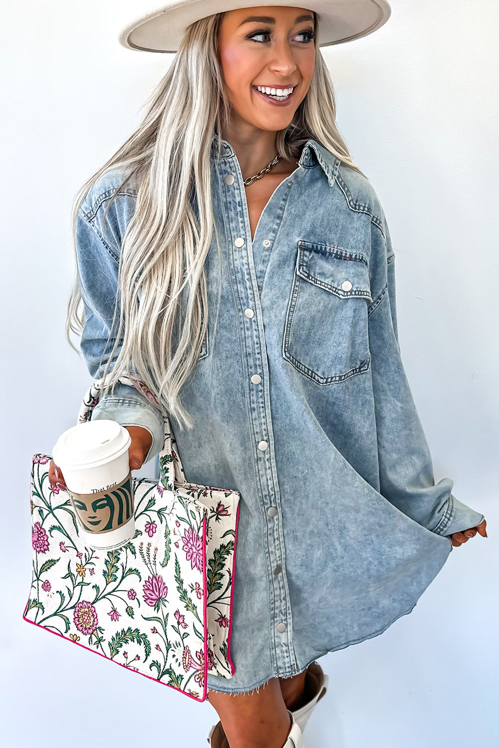 blue denim dress