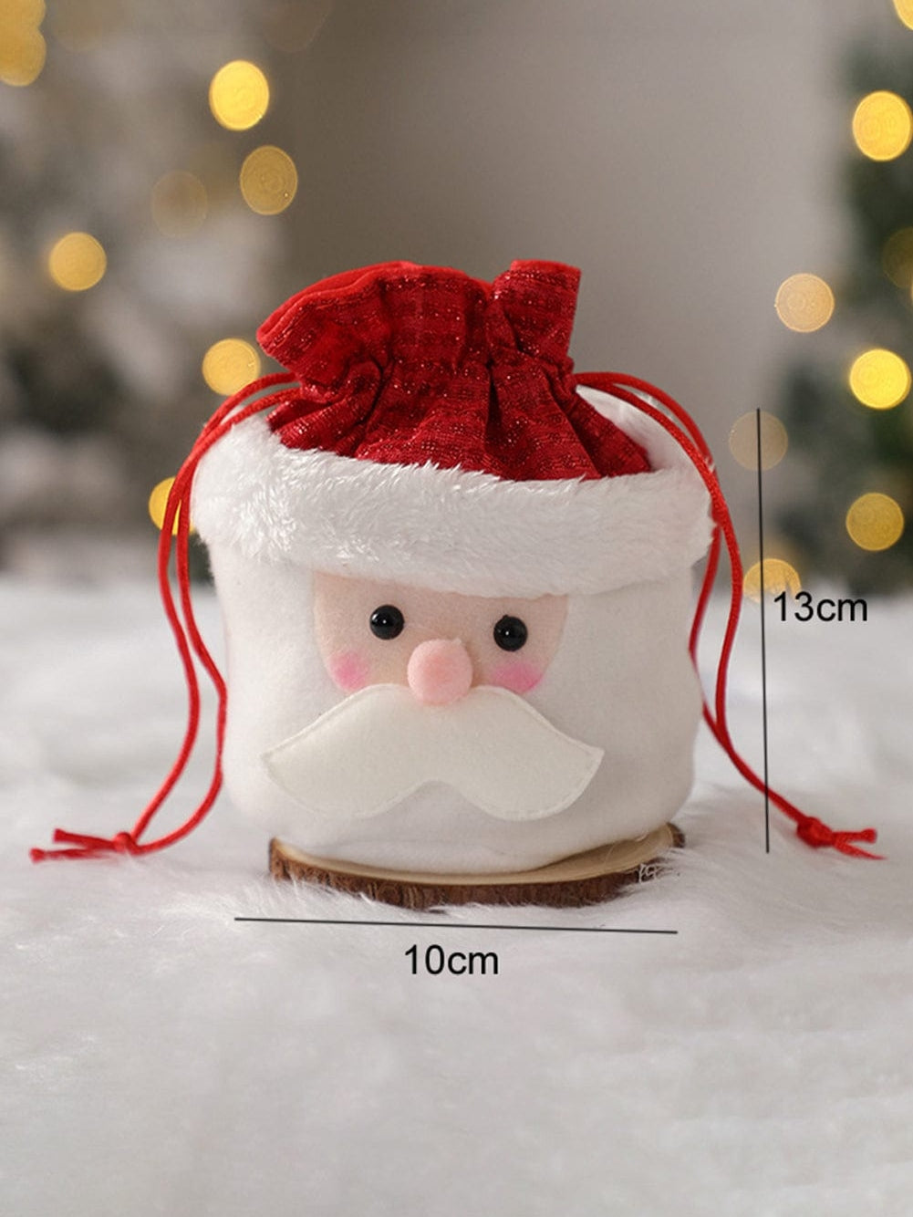 Festive White Santa Claus Christmas Candy Sack