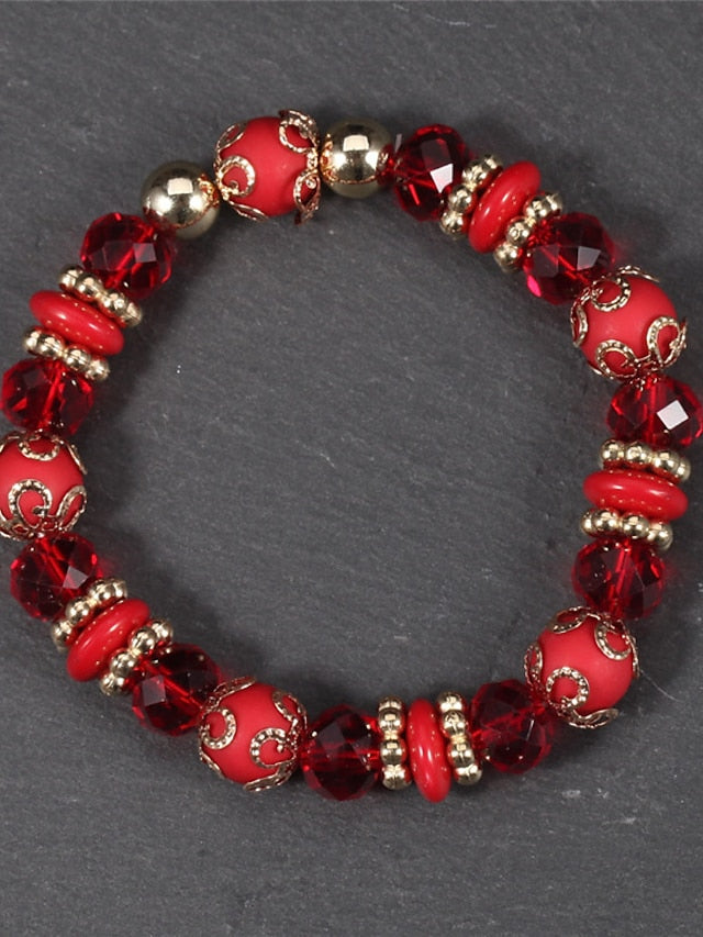 Women's Bracelets Ethnic Style Party Heart Bracelets & Bangles / Imitation Pearl / Black / Red / Fall / Winter - LuckyFash™