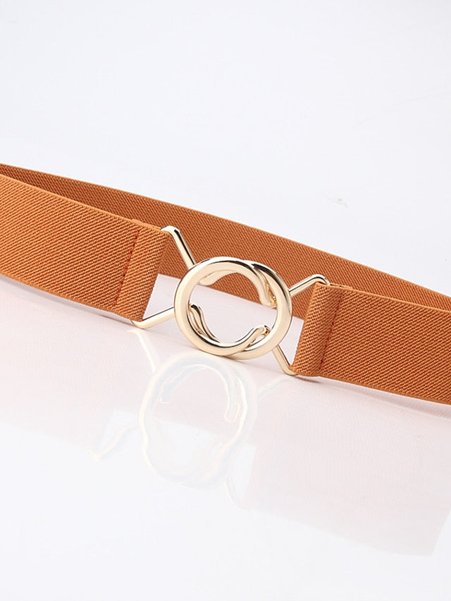 Women's Belt Alloy White Black Gray Pink Camel Wide Belt Outdoor Dailywear Daily Holiday Pure Color / Spring / Summer / Fall / Winter / Coffee - LuckyFash™