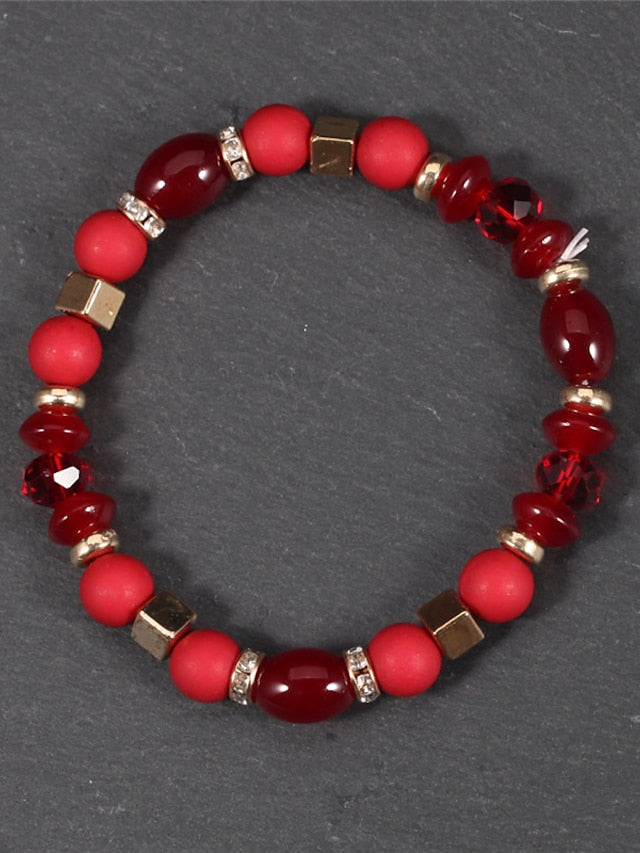 Women's Bracelets Ethnic Style Party Heart Bracelets & Bangles / Imitation Pearl / Black / Red / Fall / Winter - LuckyFash™