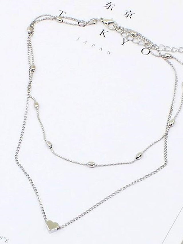 Women's necklace Chic & Modern Fashion Street / Multilayer Layered Heart Choker Necklaces/ Dailywear / Spring / Summer / Fall / Winter - LuckyFash™