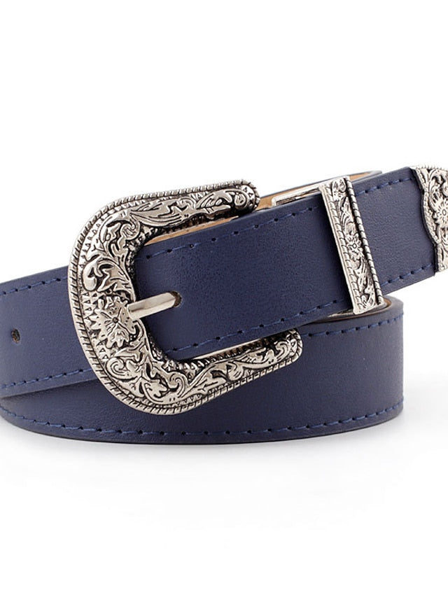 Men's Women's PU Buckle Belt PU Leather Metal Bucke Eyelet Formal Casual Party Daily Black Gray Dark Blue Brown - LuckyFash™