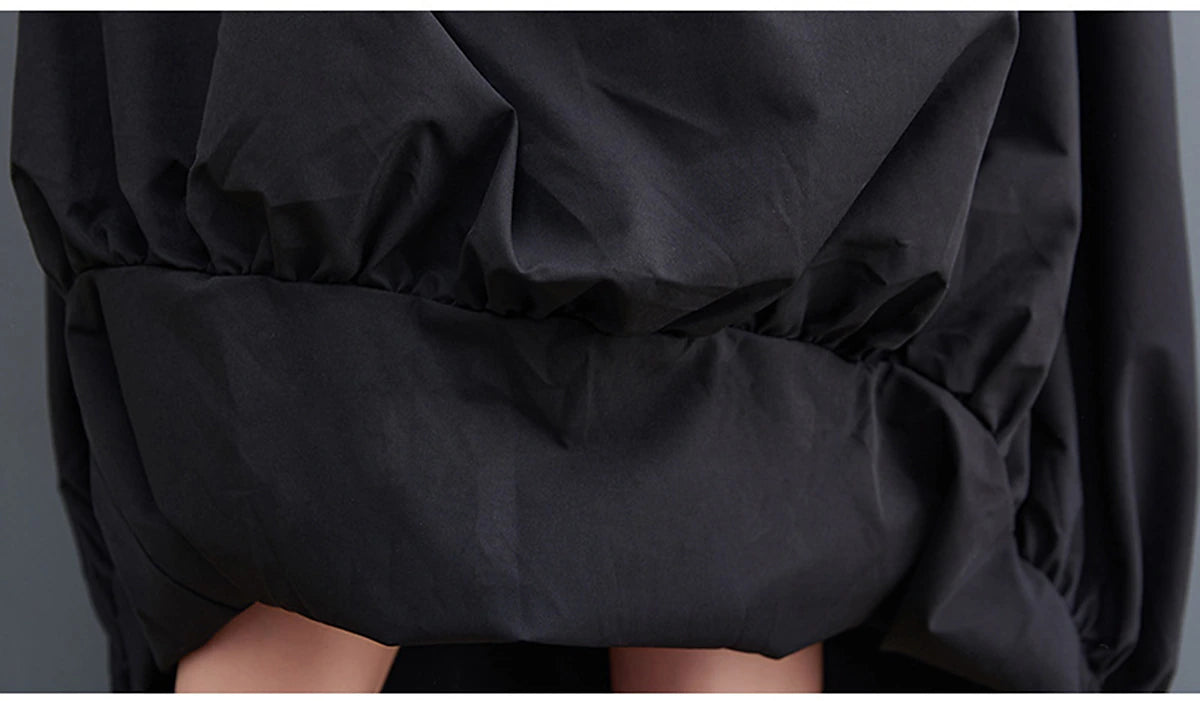 Women's Swing Long Skirt Maxi Skirts Pocket Drawstring Solid Colored Office / Career Daily Spring & Fall Polyester Fashion Streetwear Casual Black
