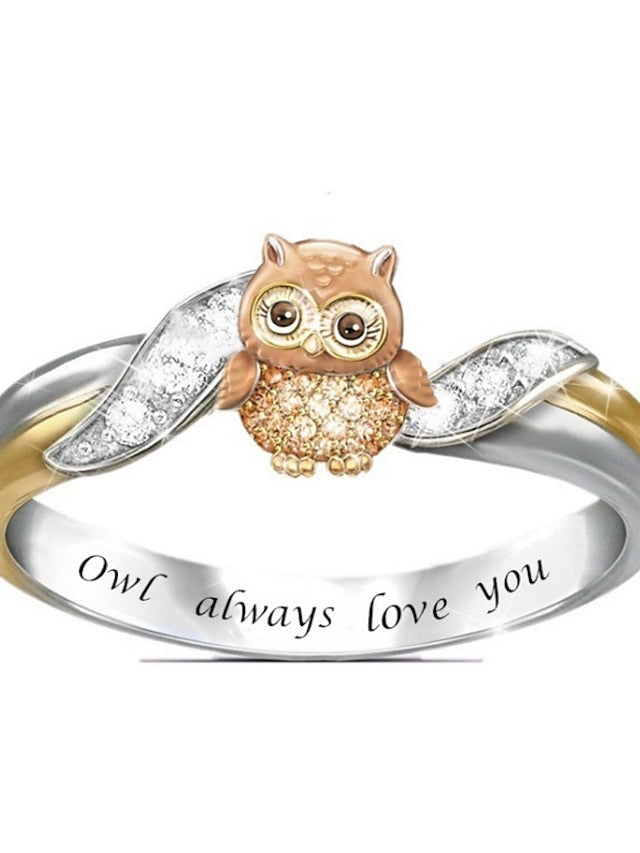 cute unicorn ring women girls engraved statement rings mother daughter cz rhinestone birthstone love jewelry gift - LuckyFash™