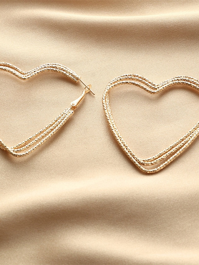 Women's Earrings Chic & Modern Party Heart Earring / Party Evening / Gold / Fall / Winter / Spring - LuckyFash™