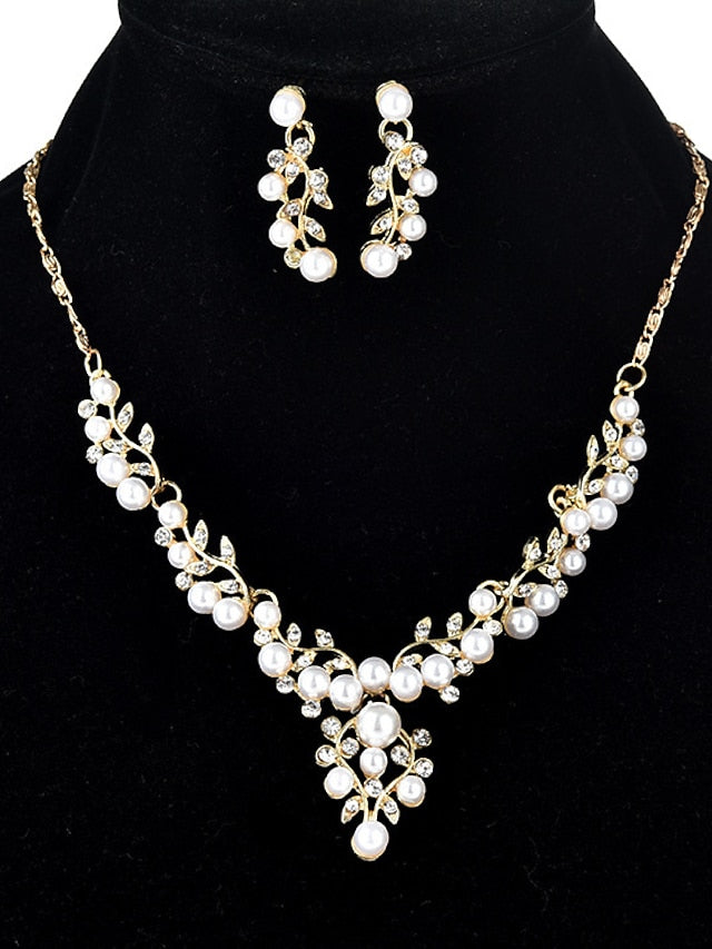 Women's necklace Chic & Modern Party Leaf Jewelry Sets / Wedding / Gold / Silver / Fall / Winter - LuckyFash™