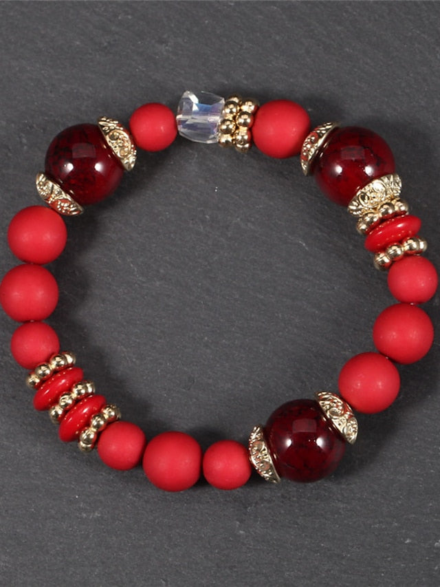 Women's Bracelets Ethnic Style Party Heart Bracelets & Bangles / Imitation Pearl / Black / Red / Fall / Winter - LuckyFash™