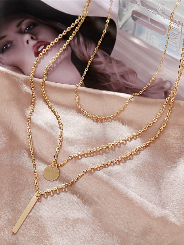 Women's necklace Chic & Modern Street Geometry Necklaces / 3 Layered Necklace / Dailywear / Spring / Summer / Fall / Winter - LuckyFash™