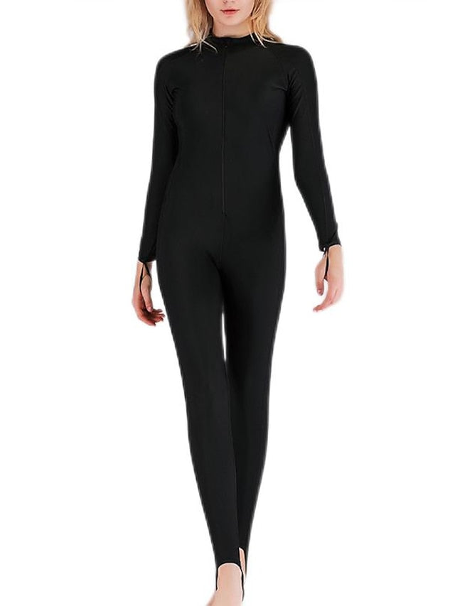 SBART Women's Rash Guard Dive Skin Suit Bathing Suit Swimsuit UV Sun Protection UPF50+ Breathable Long Sleeve Full Body Front Zip - Swimming Diving Surfing Snorkeling Patchwork Summer / Quick Dry - LuckyFash™